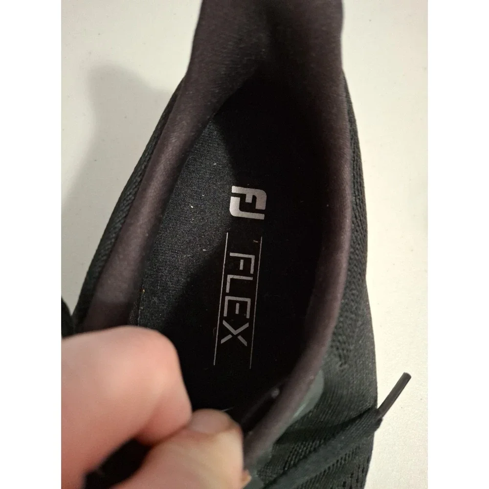 Fooyjoy Flex Golf Shoes Mens‎ Sz 10.5 Black White Spikeless Athletic Sneakers...